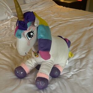 JoJo Siwa Sparkly Unicorn Plush with Pink and Purple Accents